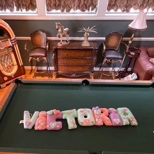 Colorful Baby Room Victoria Name Wall Hanging